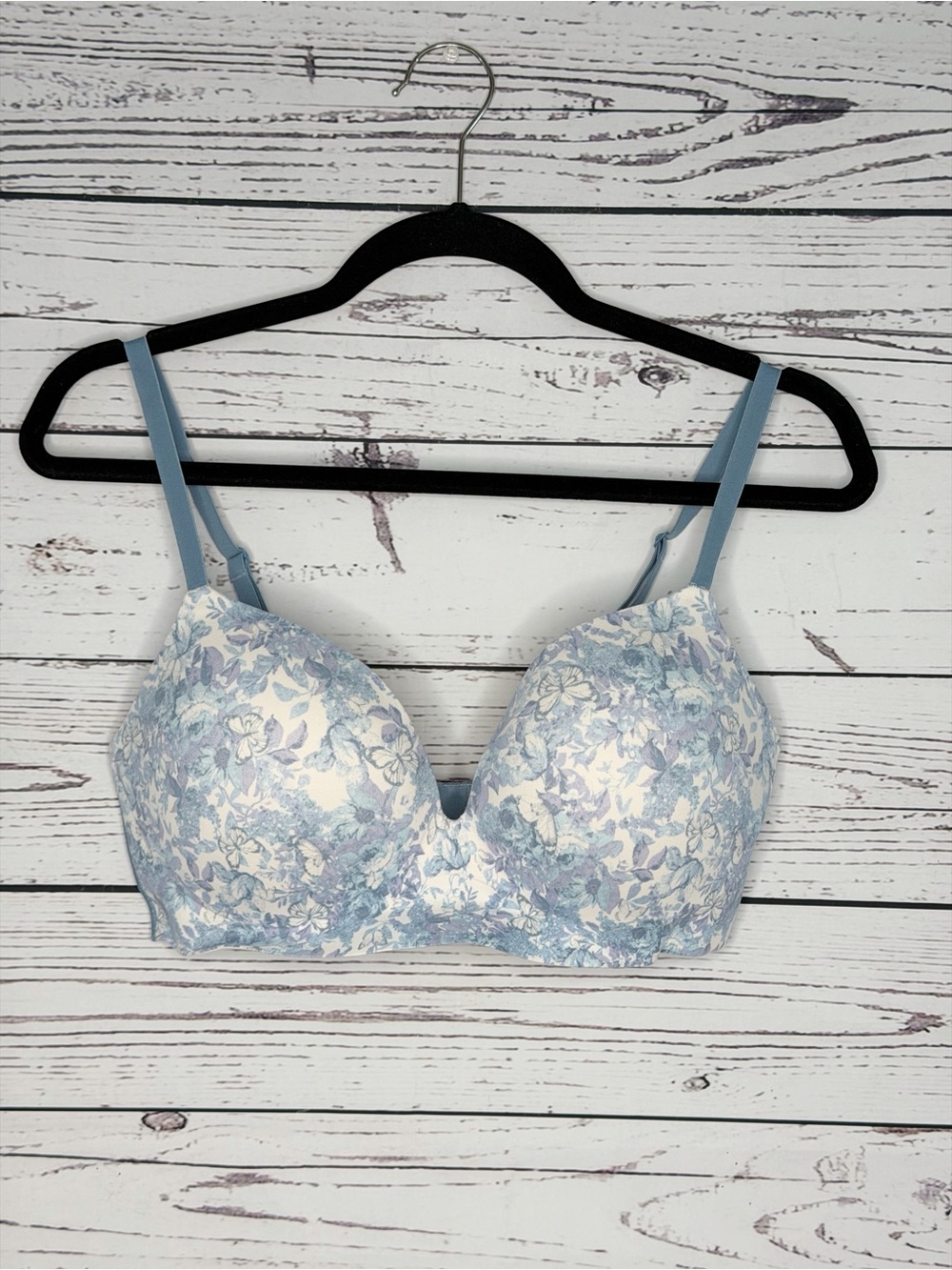 Victoria's Secret Light Blue Floral T-Shirt Bra